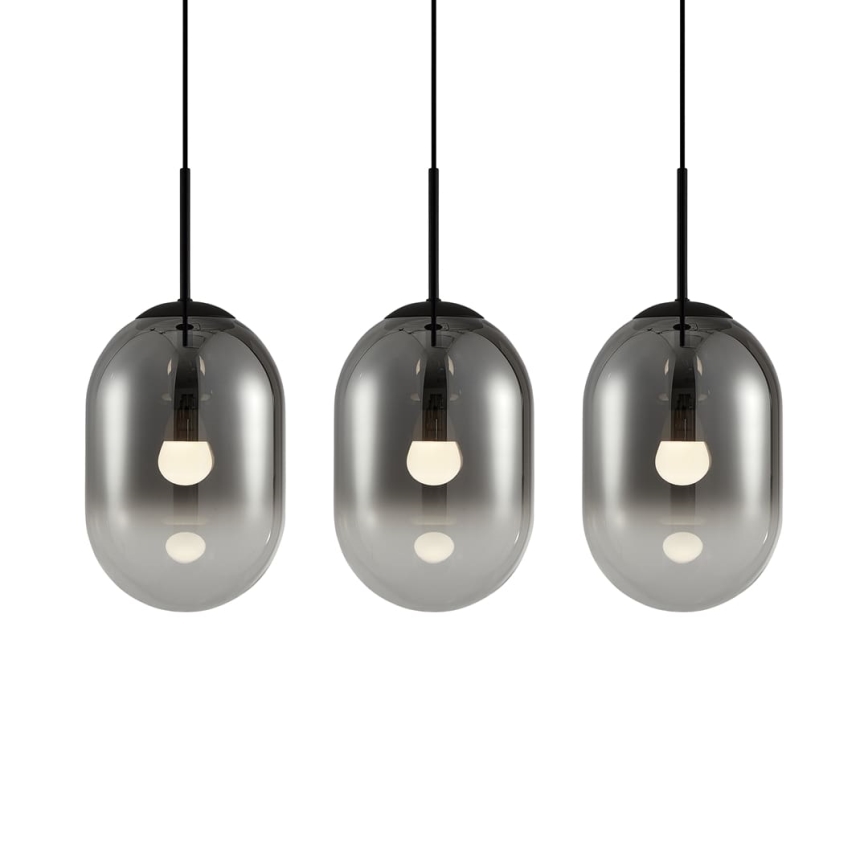 Candelabro suspenso ALIAS 3xE14/40W/230V preto/cinzento