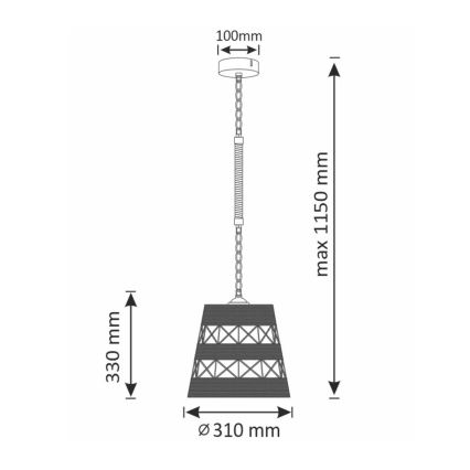 Candelabro suspenso ALMA 1xE27/20W/230V