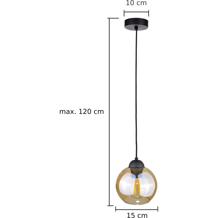 Candelabro suspenso AMBRE BLACK 1xE27/60W/230V