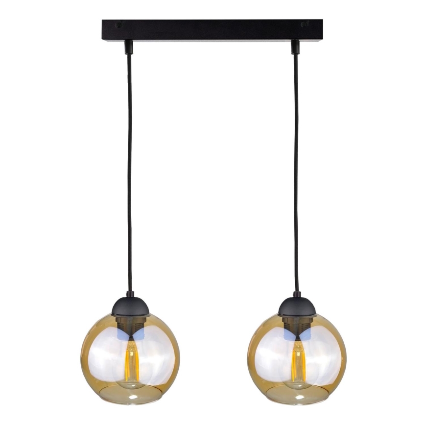 Candelabro suspenso AMBRE BLACK 2xE27/60W/230V
