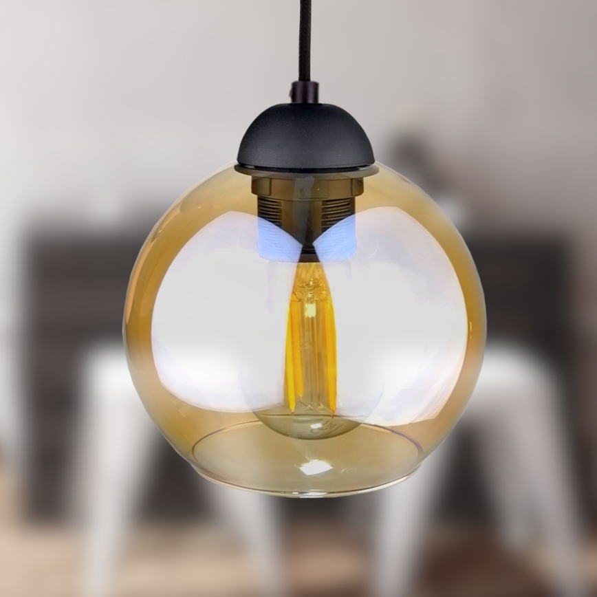 Candelabro suspenso AMBRE BLACK 2xE27/60W/230V