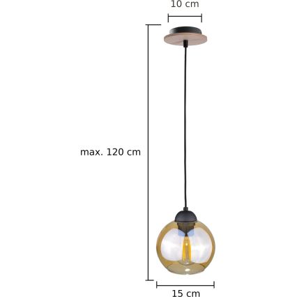 Candelabro suspenso AMBRE WOOD 1xE27/60W/230V