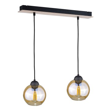 Candelabro suspenso AMBRE WOOD 2xE27/60W/230V