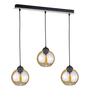 Candelabro suspenso AMBRE WOOD 3xE27/60W/230V