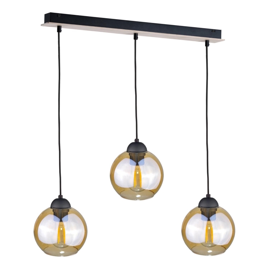 Candelabro suspenso AMBRE WOOD 3xE27/60W/230V