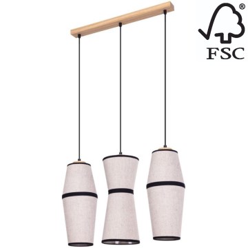 Candelabro suspenso AMIGO 3xE27/25W/230V carvalho – FSC certificado
