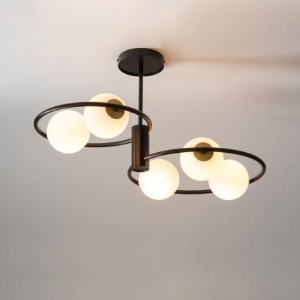 Candelabro suspenso AQUA 5xG9/12W/230V preto
