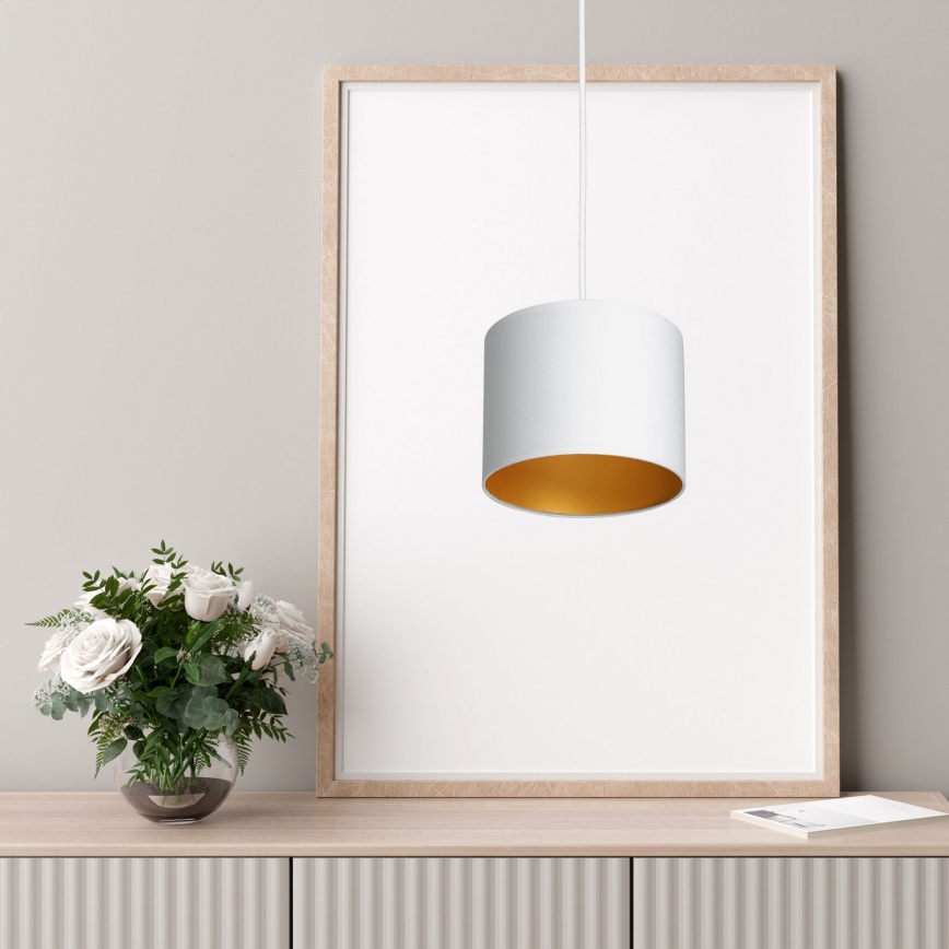 Candelabro suspenso ARDEN 1xE27/60W/230V diâmetro 18 cm branco/dourado