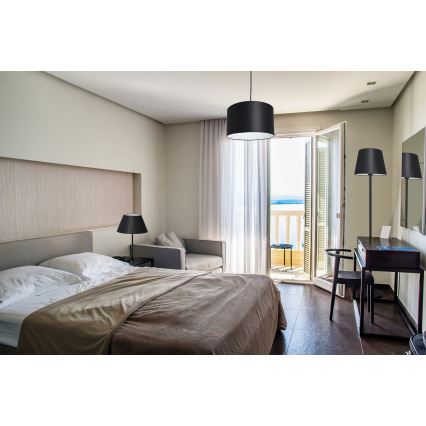 Candelabro suspenso ARDEN 1xE27/60W/230V diâmetro 25 cm preto/branco