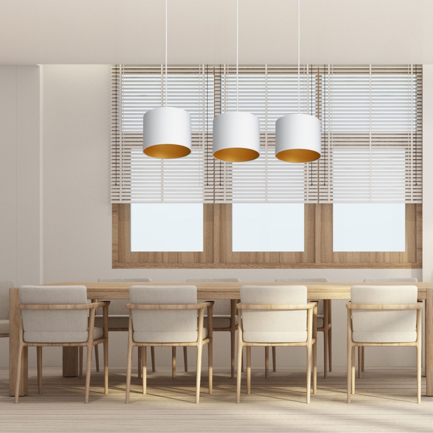 Candelabro suspenso ARDEN 3xE27/60W/230V branco/dourado