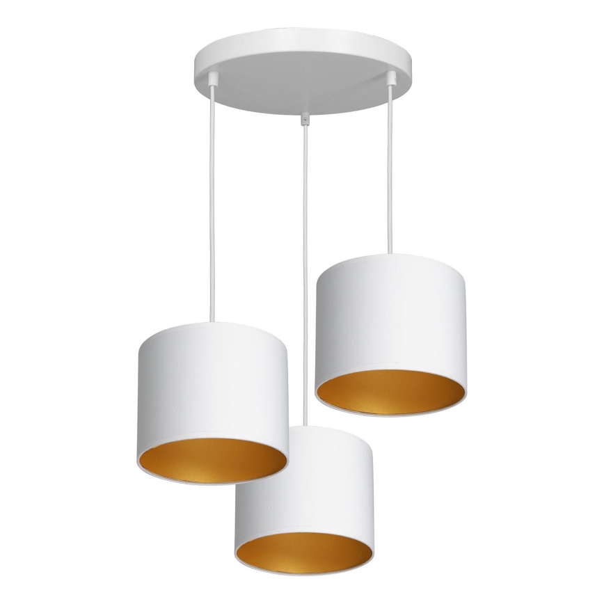 Candelabro suspenso ARDEN 3xE27/60W/230V branco/dourado