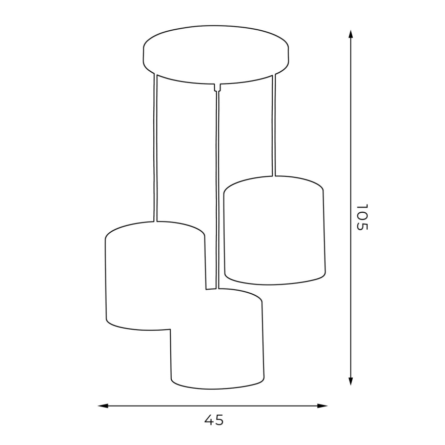 Candelabro suspenso ARDEN 3xE27/60W/230V branco/dourado