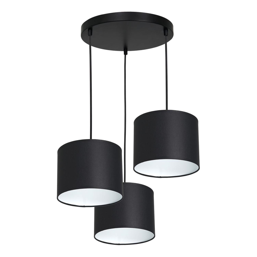 Candelabro suspenso ARDEN 3xE27/60W/230V preto/branco