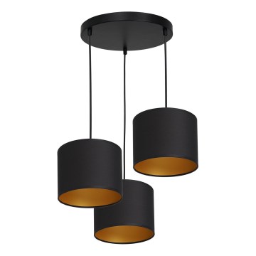 Candelabro suspenso ARDEN 3xE27/60W/230V preto/dourada