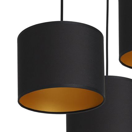 Candelabro suspenso ARDEN 3xE27/60W/230V preto/dourada