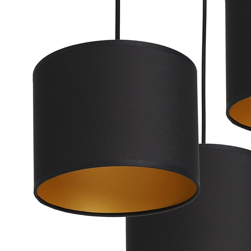 Candelabro suspenso ARDEN 3xE27/60W/230V preto/dourada