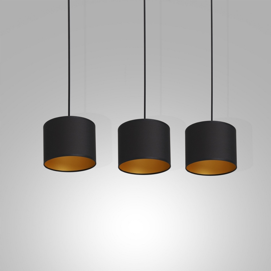 Candelabro suspenso ARDEN 3xE27/60W/230V preto/dourado