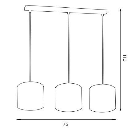 Candelabro suspenso ARDEN 3xE27/60W/230V preto/dourado