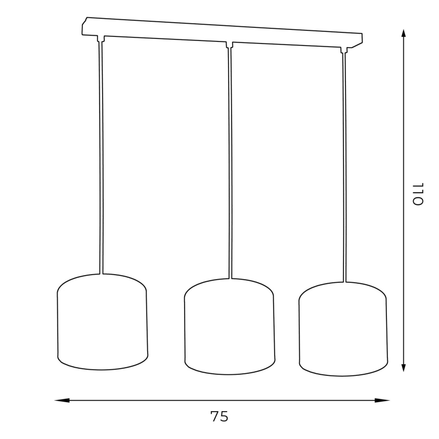 Candelabro suspenso ARDEN 3xE27/60W/230V preto/dourado