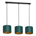 Candelabro suspenso ARDEN 3xE27/60W/230V verde/dourado