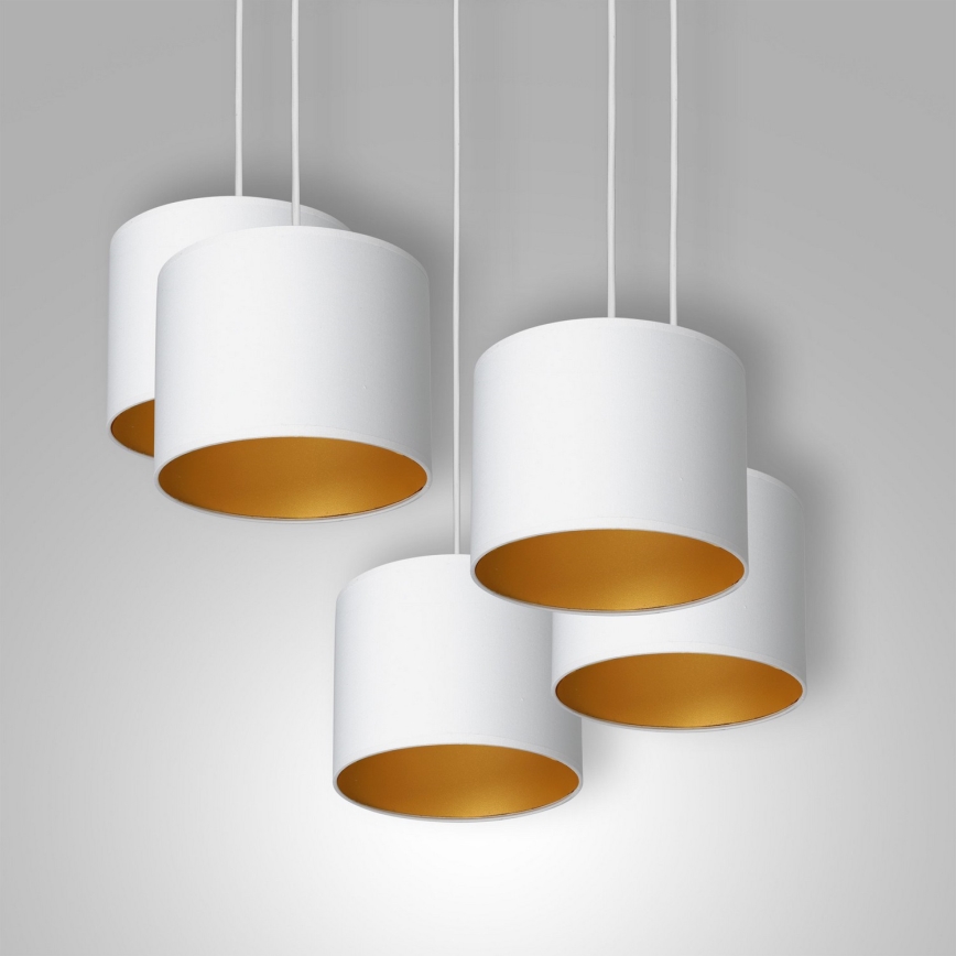 Candelabro suspenso ARDEN 5xE27/60W/230V branco/dourado
