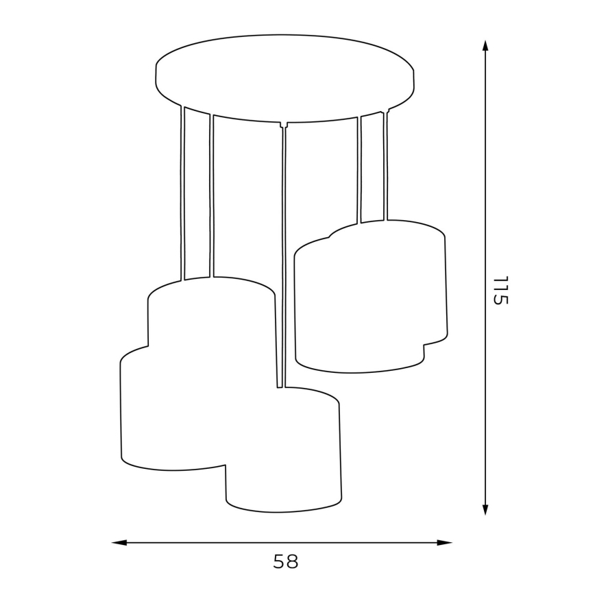 Candelabro suspenso ARDEN 5xE27/60W/230V branco