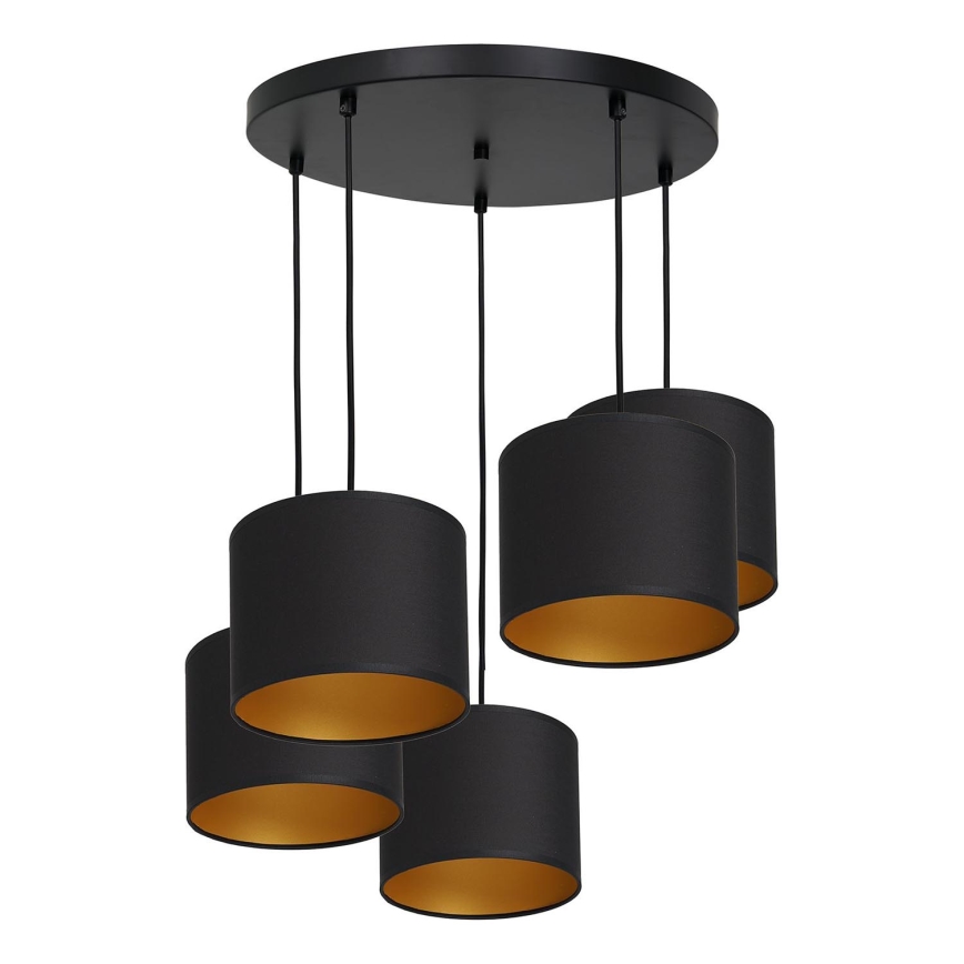 Candelabro suspenso ARDEN 5xE27/60W/230V preto/dourado