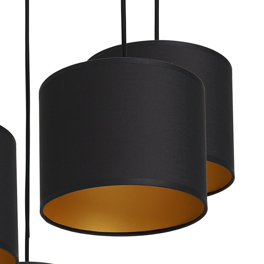 Candelabro suspenso ARDEN 5xE27/60W/230V preto/dourado