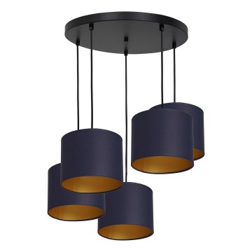 Candelabro suspenso ARDEN 5xE27/60W/230V roxo/dourado
