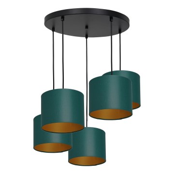 Candelabro suspenso ARDEN 5xE27/60W/230V verde/dourado