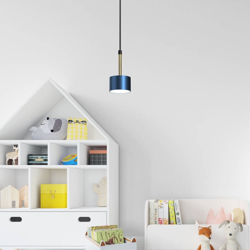 Candelabro suspenso ARENA 1xGX53/11W/230V azul/dourado
