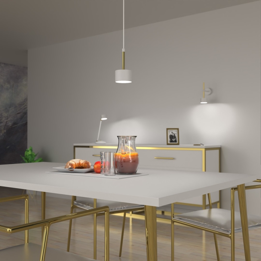 Candelabro suspenso ARENA 1xGX53/11W/230V branco/dourado