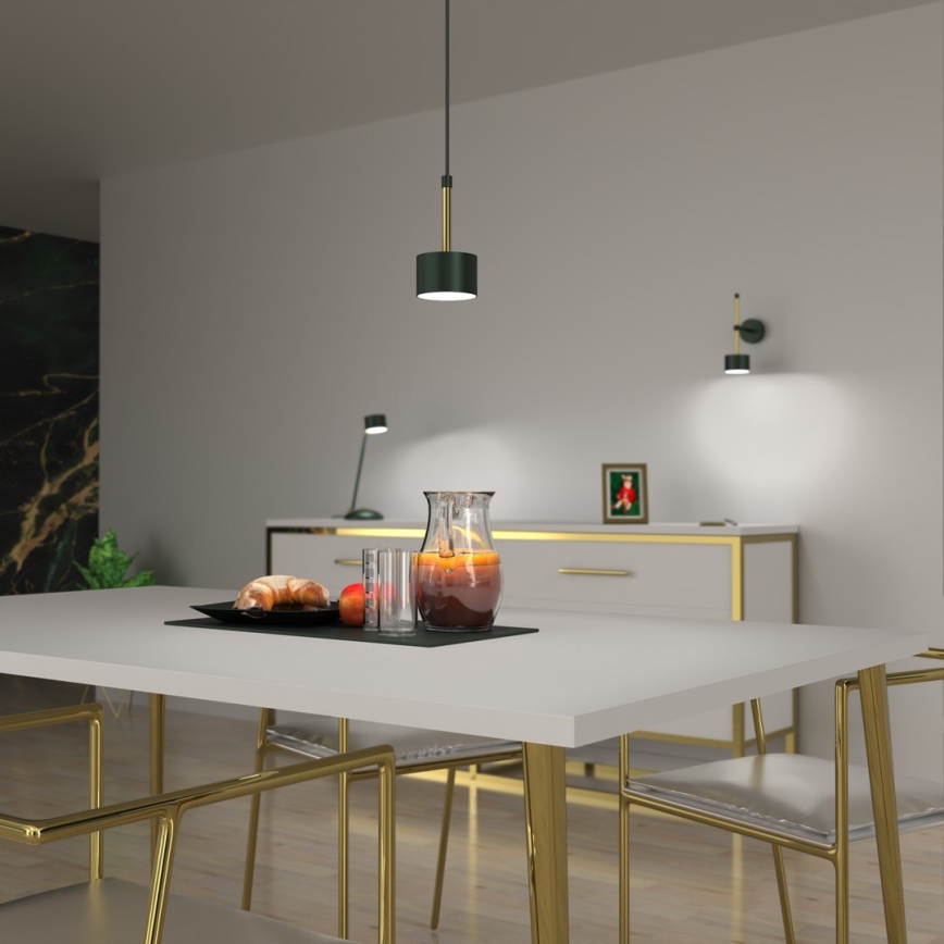 Candelabro suspenso ARENA 1xGX53/11W/230V verde/dourado
