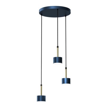 Candelabro suspenso ARENA 3xGX53/11W/230V azul/dourado