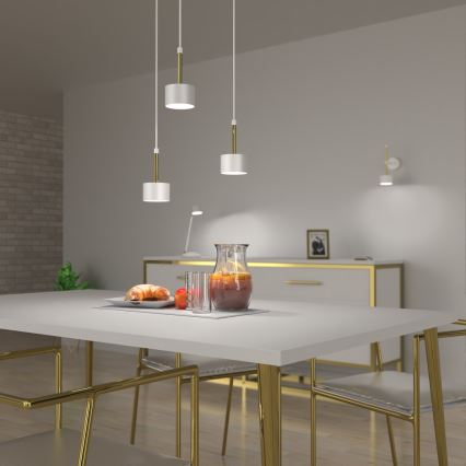 Candelabro suspenso ARENA 3xGX53/11W/230V branco/dourado