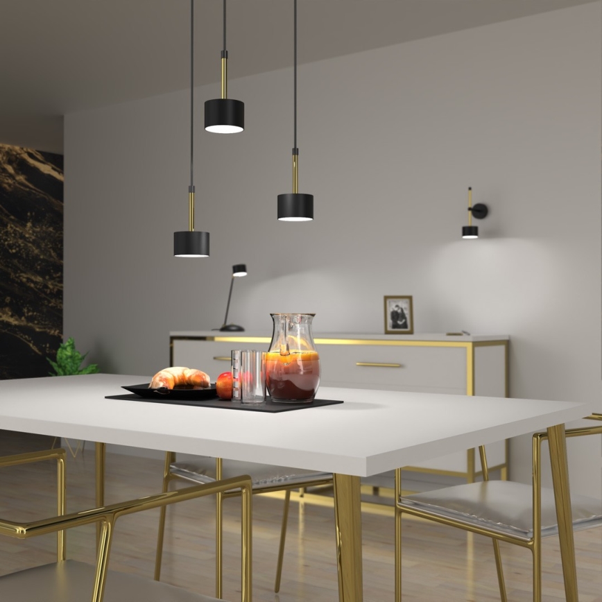 Candelabro suspenso ARENA 3xGX53/11W/230V preto/dourado