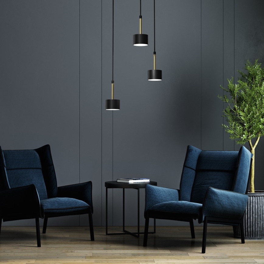 Candelabro suspenso ARENA 3xGX53/11W/230V preto/dourado