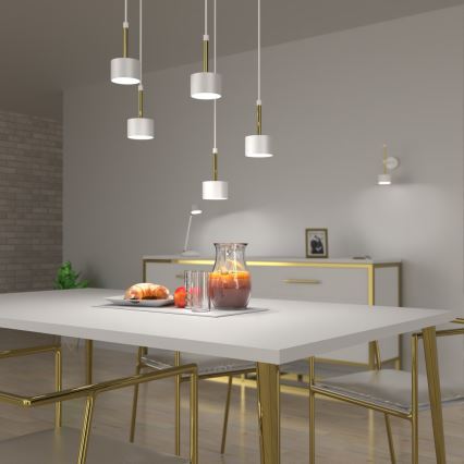 Candelabro suspenso ARENA 5xGX53/11W/230V branco/dourado