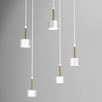 Candelabro suspenso ARENA 5xGX53/11W/230V branco/dourado