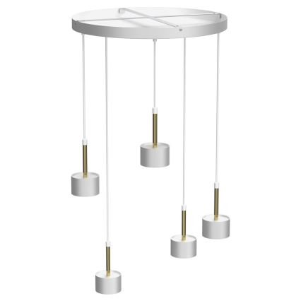 Candelabro suspenso ARENA 5xGX53/11W/230V branco/dourado