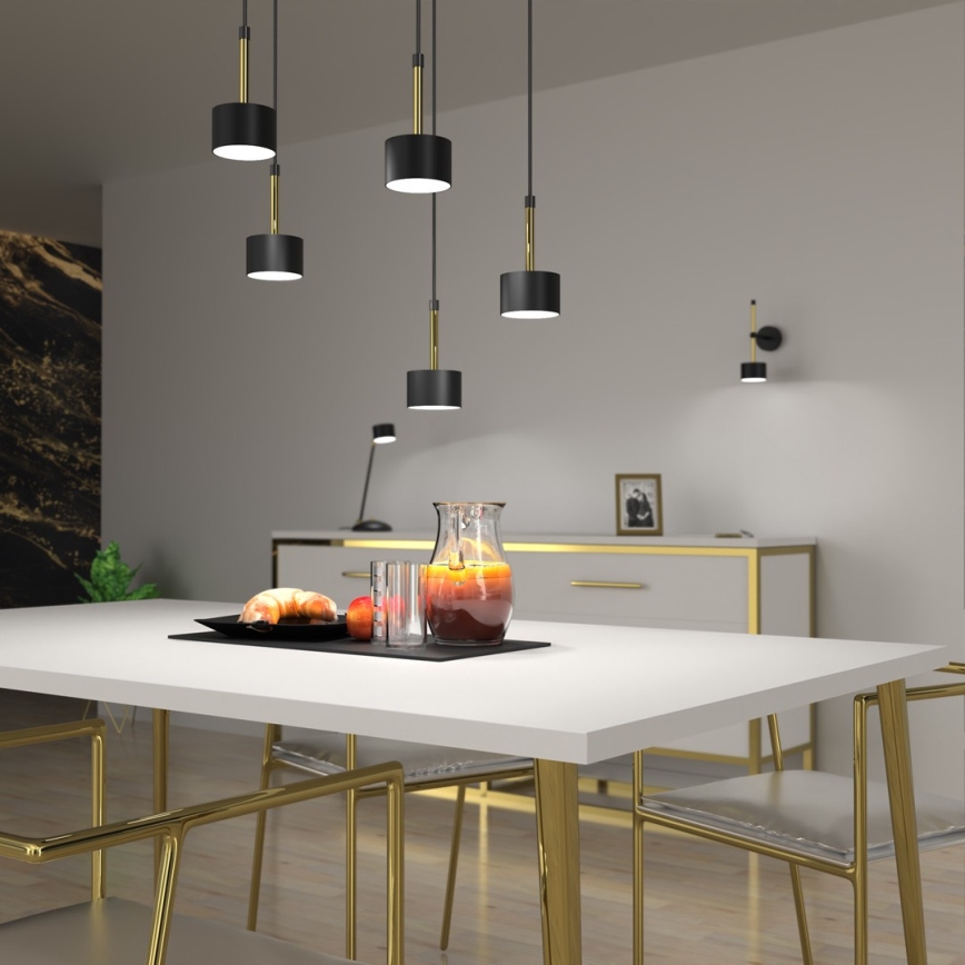 Candelabro suspenso ARENA 5xGX53/11W/230V preto/dourado
