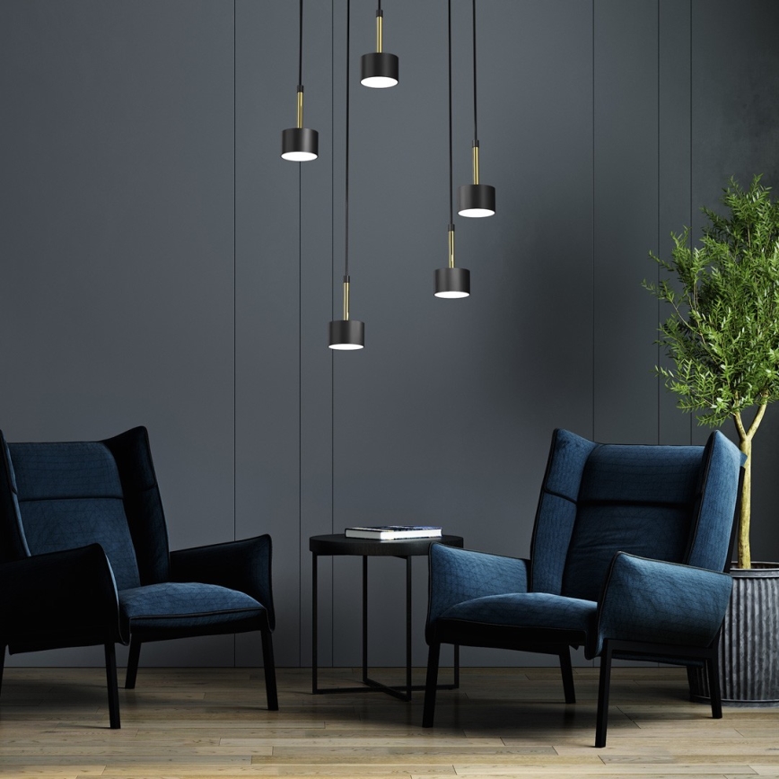 Candelabro suspenso ARENA 5xGX53/11W/230V preto/dourado