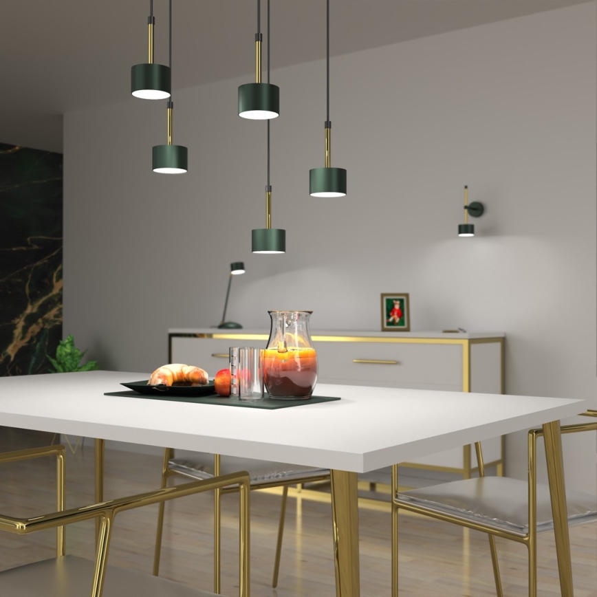 Candelabro suspenso ARENA 5xGX53/11W/230V verde/dourado