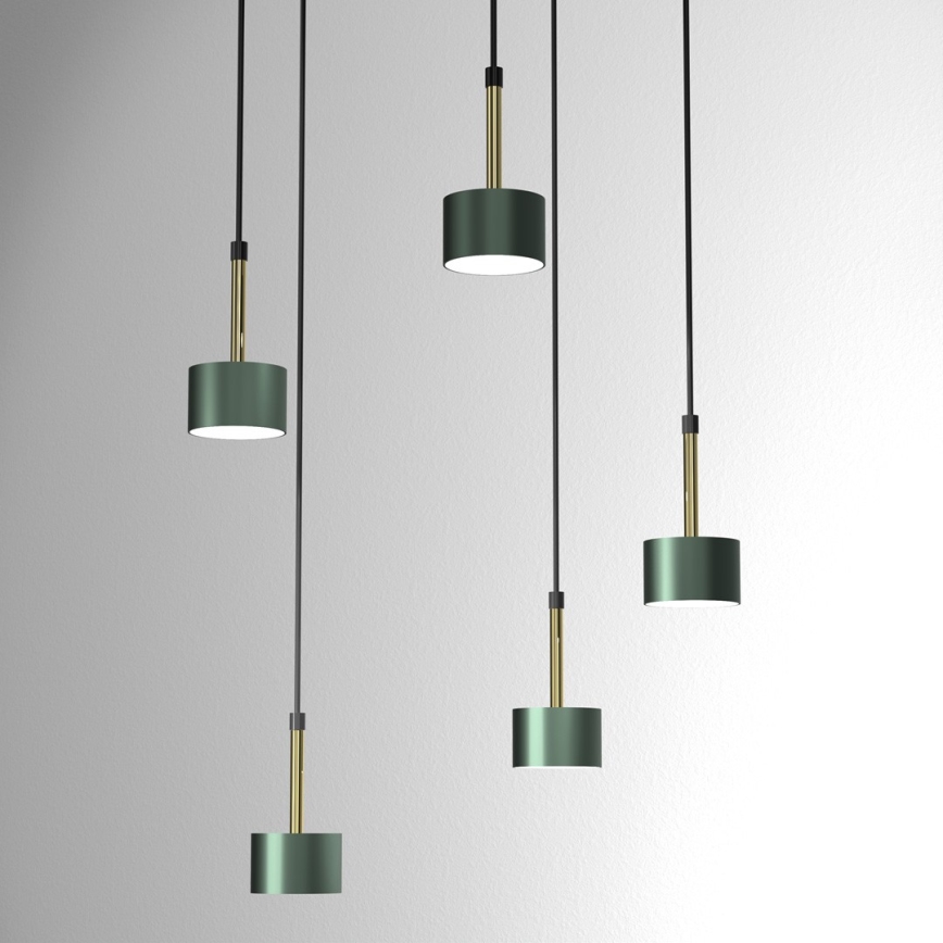Candelabro suspenso ARENA 5xGX53/11W/230V verde/dourado