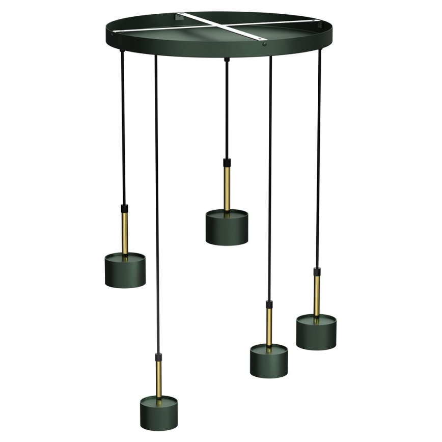 Candelabro suspenso ARENA 5xGX53/11W/230V verde/dourado