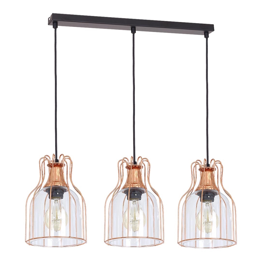 Candelabro suspenso ARIA 3xE27/60W/230V cobre