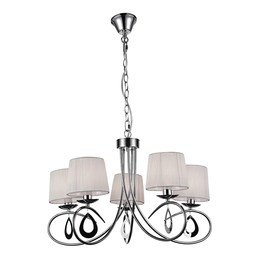 Candelabro suspenso ARNIKA 5xE14/40W/230V cromado mate/branco