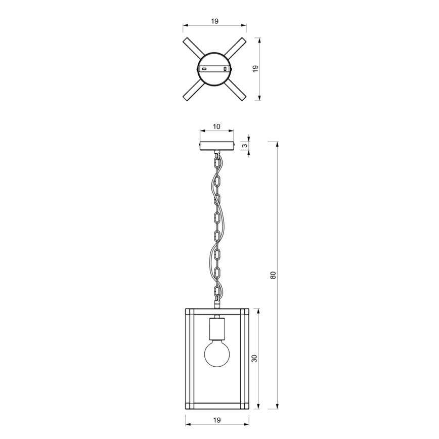 Candelabro suspenso ARNOLD 1xE27/60W/230V preto