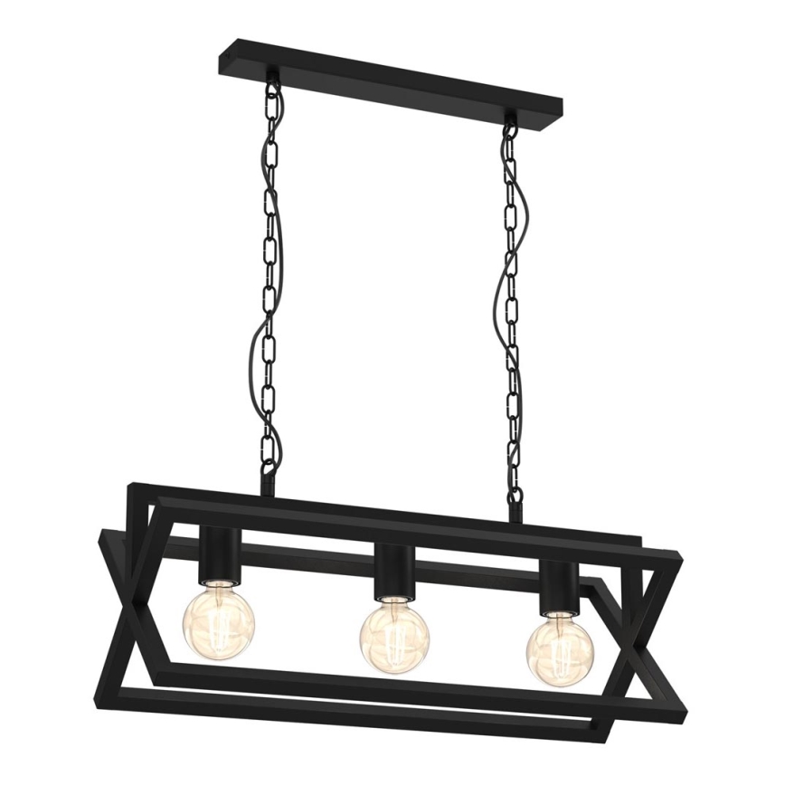 Candelabro suspenso ARNOLD 3xE27/60W/230V preto