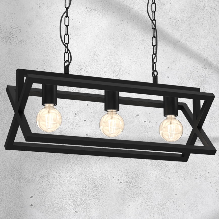 Candelabro suspenso ARNOLD 3xE27/60W/230V preto